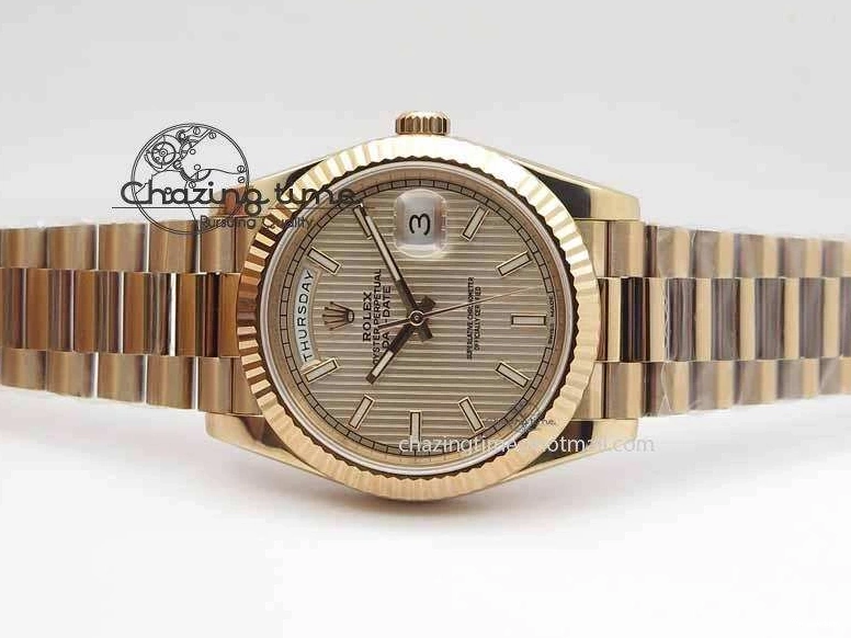 RG Edition On Best A3255 RG President Noob 228239 40mm 1:1 RG Bracelet Day-Date Dial 0409